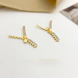 18K Zipper Shape Double Hanging Necklace Chain DIY Jewelry Material 2PCS