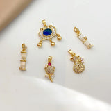 Cat's Eye Stone Bamboo Pendant Necklace DIY 18K