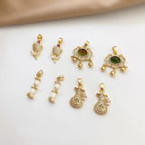 Cat's Eye Stone Bamboo Pendant Necklace DIY 18K