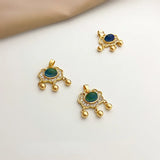 Cat's Eye Stone Bamboo Pendant Necklace DIY 18K