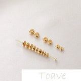 18K Gold-Plated Flat Round Wheel Beads for DIY Bracelet Necklace