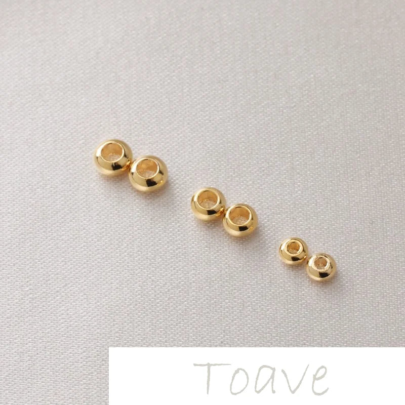 18K Gold-Plated Flat Round Wheel Beads for DIY Bracelet Necklace