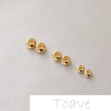 18K Gold-Plated Flat Round Wheel Beads for DIY Bracelet Necklace