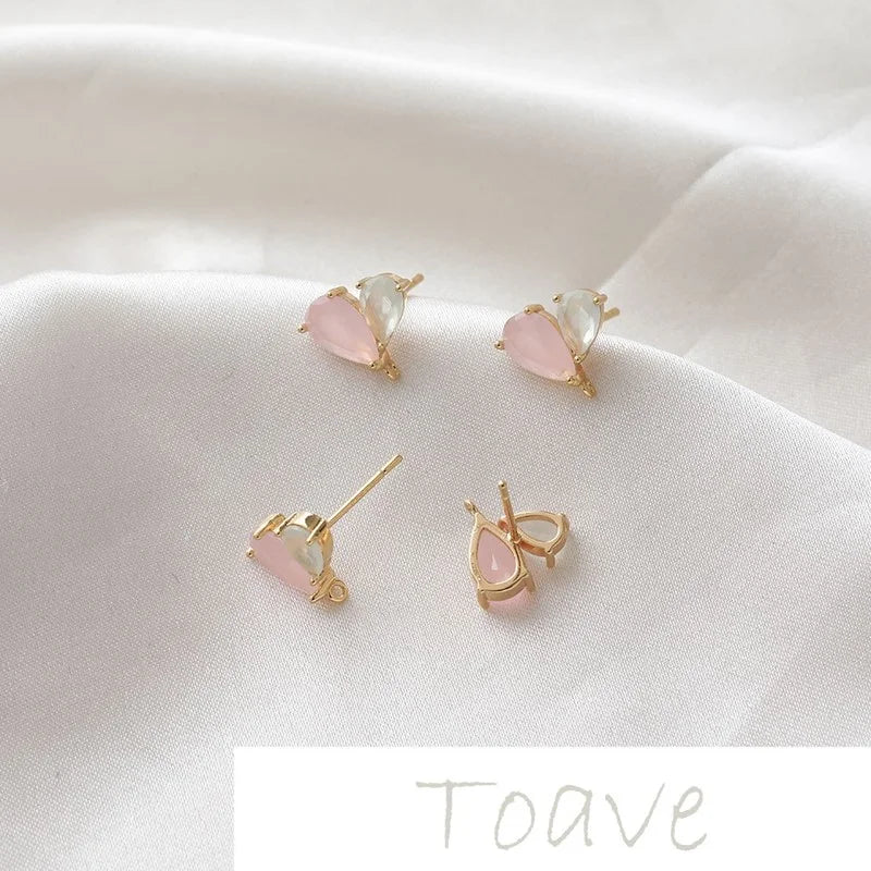 18K Silver Needle Earrings DIY Hand-Made Material
