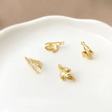 18K Melon Seed Plum Leaf Clip Clasp DIY Necklace Pendant