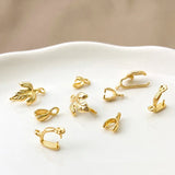 18K Melon Seed Plum Leaf Clip Clasp DIY Necklace Pendant