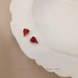 18K Red Zircon Love Pendant DIY Jewelry Set