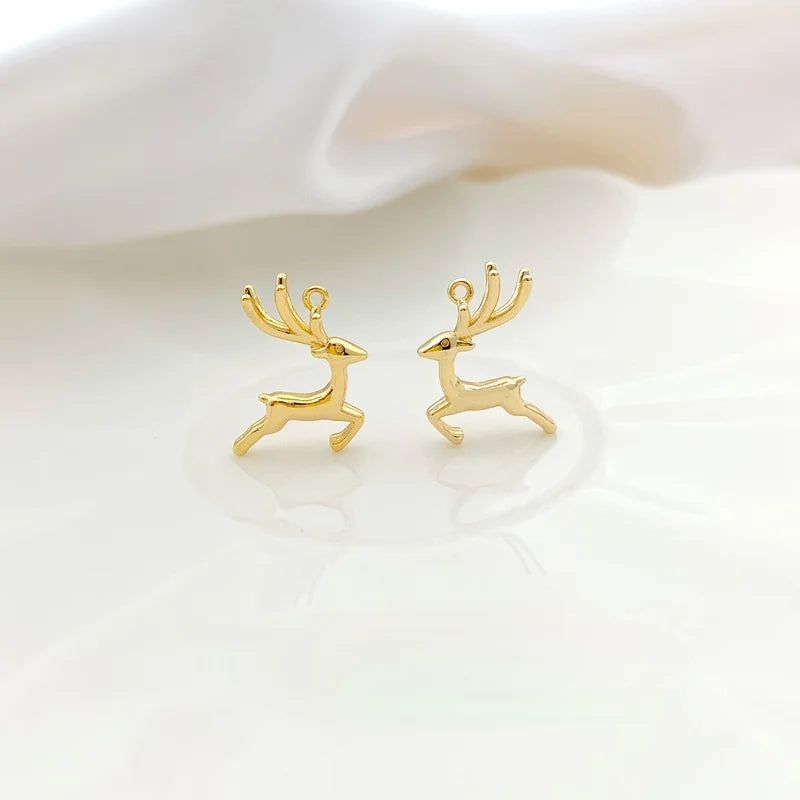 18K Elk Pendant DIY Earrings Necklace Jewelry Bracelet Accessories