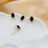 Small Oval Earrings DIY Earring Materials Hand-Made 2PCS