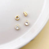 18K Zircon Small Pendant for DIY Earrings Necklace Bracelet