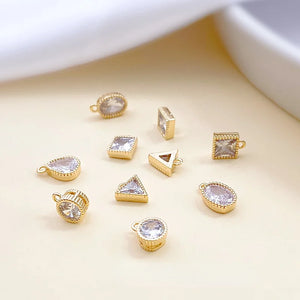18K Zircon Small Pendant for DIY Earrings Necklace Bracelet