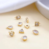 18K Zircon Small Pendant for DIY Earrings Necklace Bracelet