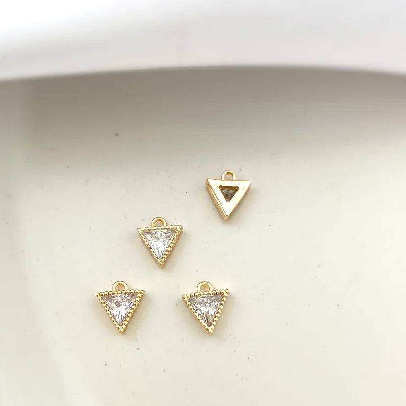 18K Zircon Small Pendant for DIY Earrings Necklace Bracelet