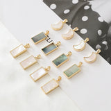 18K Electroplated Moon Shell Pendant DIY Earrings Necklace Accessories
