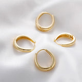18K Plated Small Earring Clasp DIY Circle Earring Material 2pcs