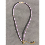 18KGF Glass Bead Choker Necklace Baroque Pearl Charm Freshwater Pearl