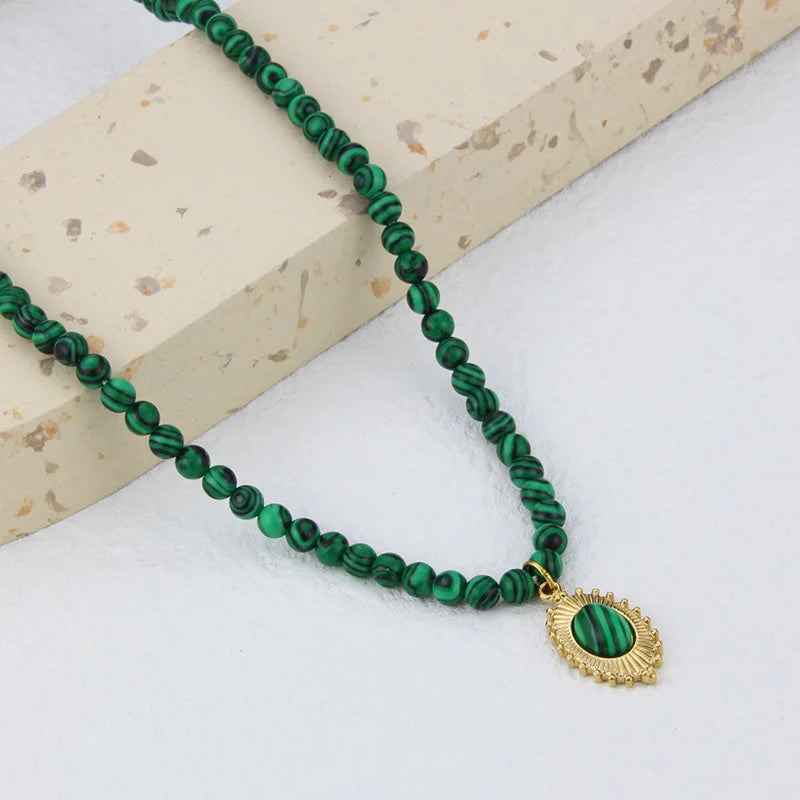 Colorful Stone Pendant Necklace for Women