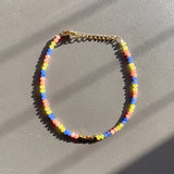 18KGF Colorful Stone Beads Bracelets Set Hand Jewelry Bangle Party Gift