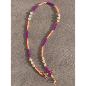18KGF Natural Crystal Pearl Beads Choker Necklace