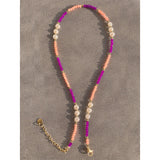 18KGF Natural Crystal Pearl Beads Choker Necklace