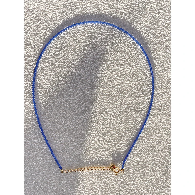18KGF Natural Crystal Beads Choker Healing Necklace for Women