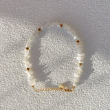 18KGF Natural Chip Stone Beads Bracelet for Women Chain