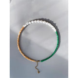 18KGF Freshwater Pearl Stone Choker Necklace