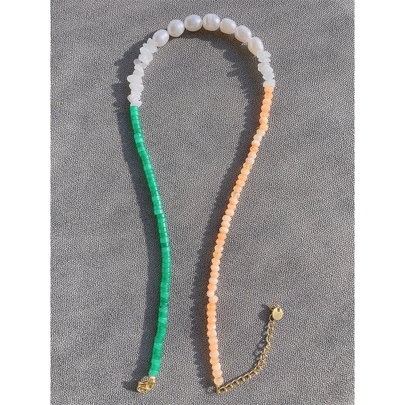 18KGF Freshwater Pearl Stone Choker Necklace