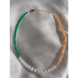 18KGF Freshwater Pearl Stone Choker Necklace