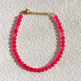 18KGF Red Stone Beads Bracelet Women Crystal Love Health Jewelry