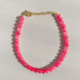 18KGF Red Stone Beads Bracelet Natural Crystal Health Jewelry