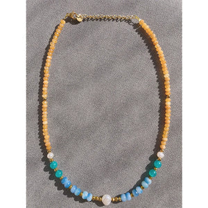 18KGF Freshwater Pearl Beads Choker Necklace for Women Colorful Charm Jewelry