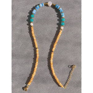 18KGF Freshwater Pearl Beads Choker Necklace for Women Colorful Charm Jewelry