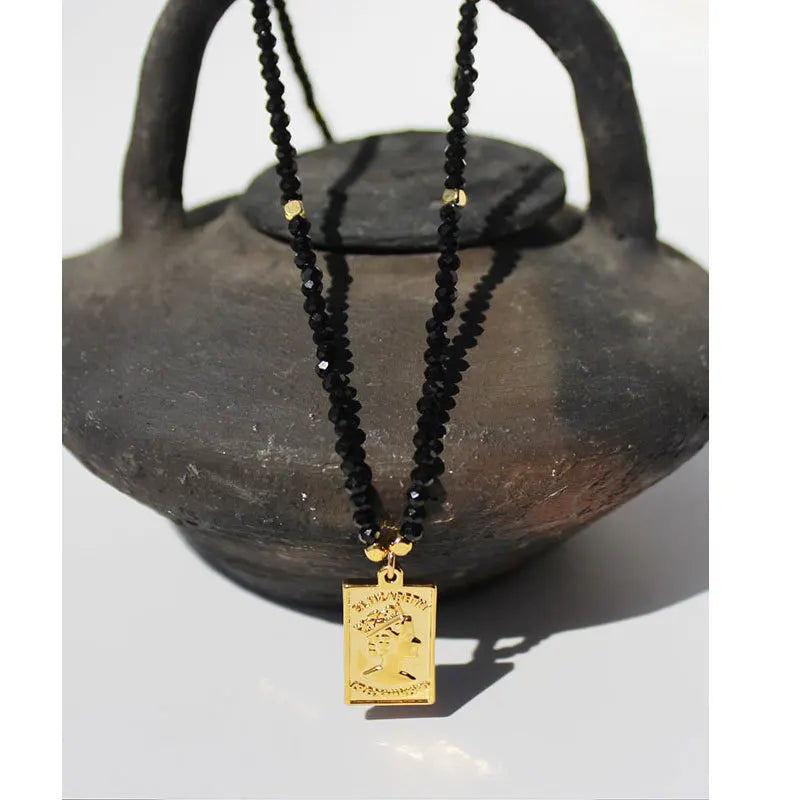 18KGF Crystal Beads Pendant Necklace Female Jewelry Women Necklaces Bijoux Femme