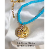 18KGF Crystal Beads Pendant Necklace Female Jewelry Women Necklaces Bijoux Femme