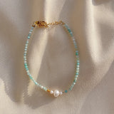 Stainless Steel Bead Natural Stone Bracelet Men/Women Gift