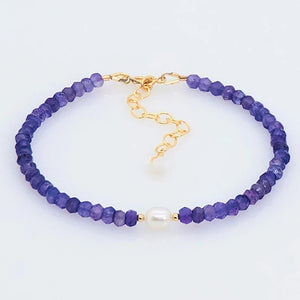 18KGF Stainless Steel Bracelet with Natural Pearl Beads