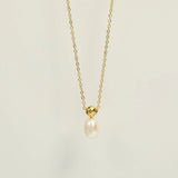 18KGF Stainless Steel Pearl Charms Pendant Necklaces for Women