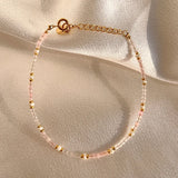 18KGF Women Natural Crystal Bracelet Small Nature Freshwater Pearl Bracelets
