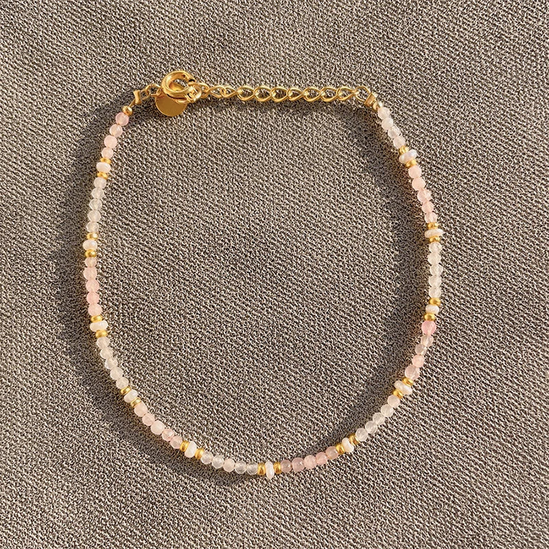 18KGF Women Natural Crystal Bracelet Small Nature Freshwater Pearl Bracelets