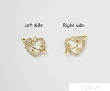 18K Gold Inlaid Diamond Pink Heart Pendant DIY Accessory Set