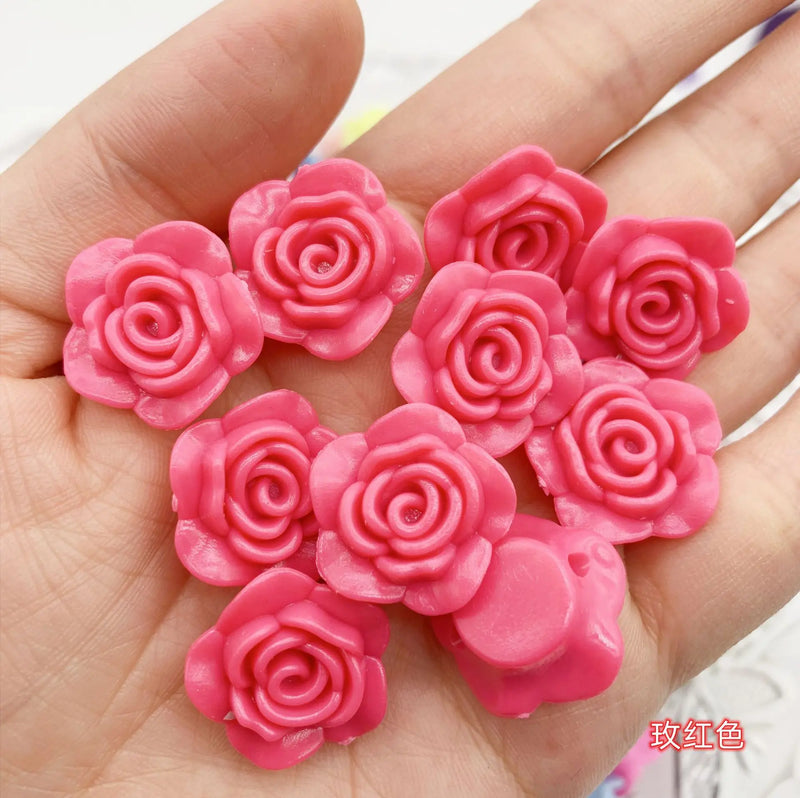 18MM Colorful Rose Beads for DIY Mobile Phone Bracelet Necklace Making