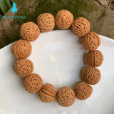 18MM Natural Walnut Bracelet Round Beads Jewelry Gift