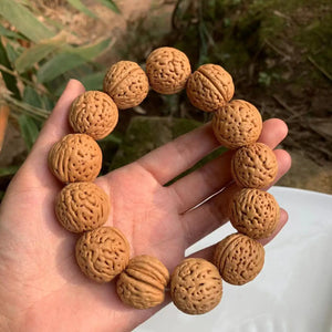 18MM Natural Walnut Bracelet Round Beads Jewelry Gift