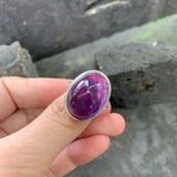 Natural Amethyst Ring Adjustable Female Big Stone Ring