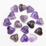 18MM Natural Amethyst Heart Stone Reiki Crystal Charm Energy Healing Gemstone