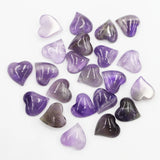 18MM Natural Amethyst Heart Stone Reiki Crystal Charm Energy Healing Gemstone