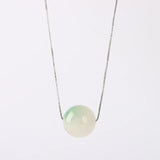 Natural Jade Pendant Round Beads Medulla Necklace