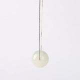 Natural Jade Pendant Round Beads Medulla Necklace