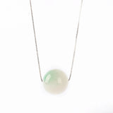 Natural Jade Pendant Round Beads Medulla Necklace